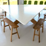 sala da pranzo dello chef con il tavolo triangolare di Andrea Hartmann