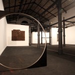 Nicole Wermers, Untitlrd Forcefield (Single Ring), 2007, latta nera trattata, acciaio temperato,