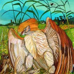 Antonio Ligabue Aquila con colomba, 1960-1961 olio su tela 100x70 cm